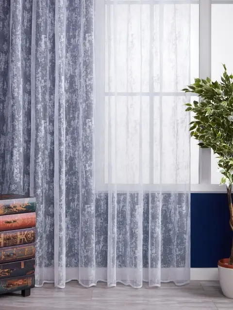 Тюль жакард мармур Marble Білий - Зображення 3